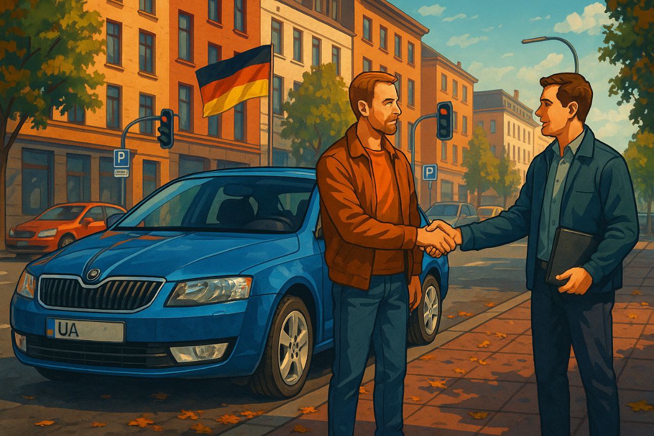 Если вы живете в Германии и хотите продать авто на украинских номерах &mdash; мы предлагаем услугу срочного выкупа: работаем с любыми марками, годами выпуска и состоянием, документы минимальные, всё официально, быстро и без скрытых комиссий.